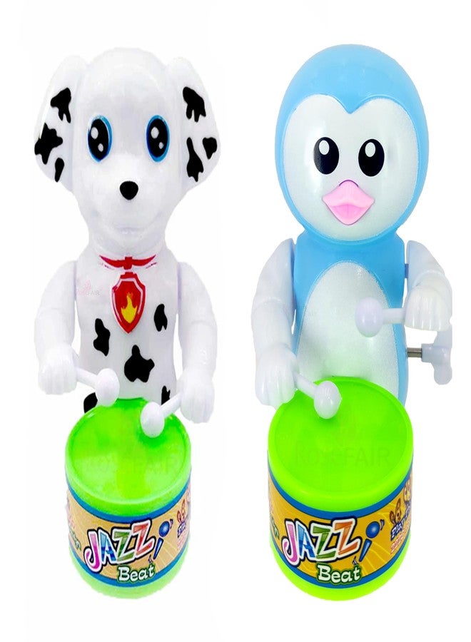 ROSEFAIR Funny Cute Drummer Toy with Drumming and Dancing for Kids Baby Rattle Toys Key-Operated (Pack of 2) - Image 1